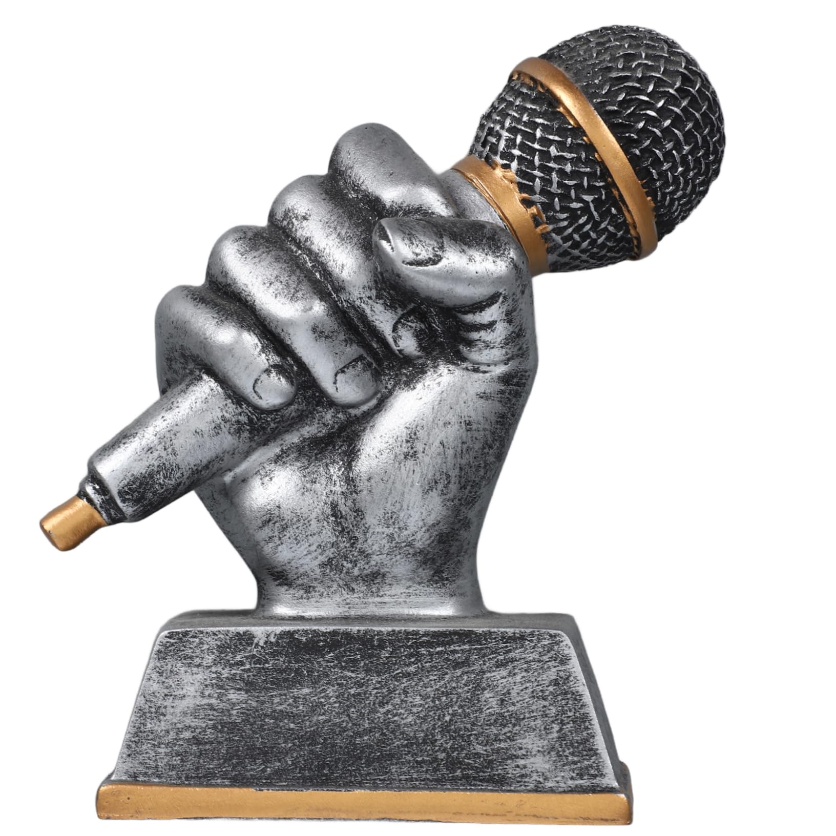 SWAYVES Trofeo Di Musica Trofeo Di Tifo Trofeo Di Partecipazione Musicale Microfono per Trofeo per Cantanti Trofeo Artistico per Cantanti/Sier*2Pcs/14 * 12Cm