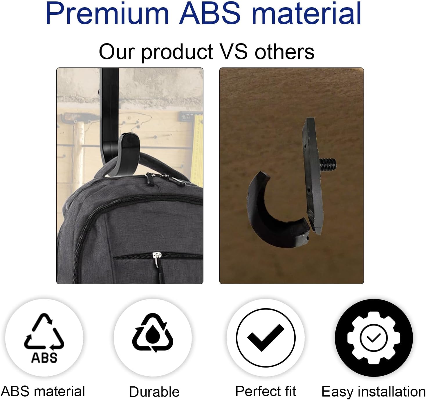 BOXOB 20pcs Tool Hooks for Suncast/Craftsman, V & J Shape Storage Shed Hooks with 10 Long & Short Screws Tool Hanger Garage Wall Organization for Shed Shelves Accessories Shovels Rakes Organizer