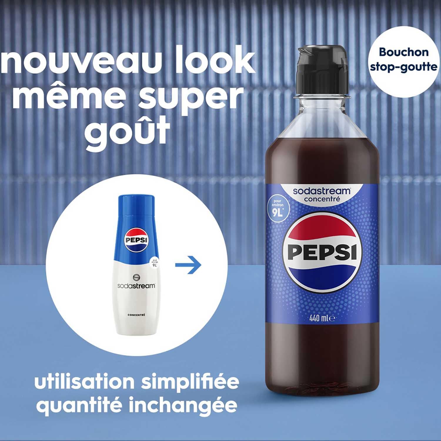 SodaStream Syrop Pepsi Cola – 1 x butelka daje 9 litrów gotowego napoju, przygotowany w kilka sekund i zawsze świeży, 6 sztuk w opakowaniu (6 x 440 ml)