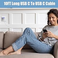 Vista 71 de Cargador súper rápido tipo C, cargador de pared USB C de 25 W, bloque de carga rápida y cable de 8 pies para Samsung Galaxy S25 S24