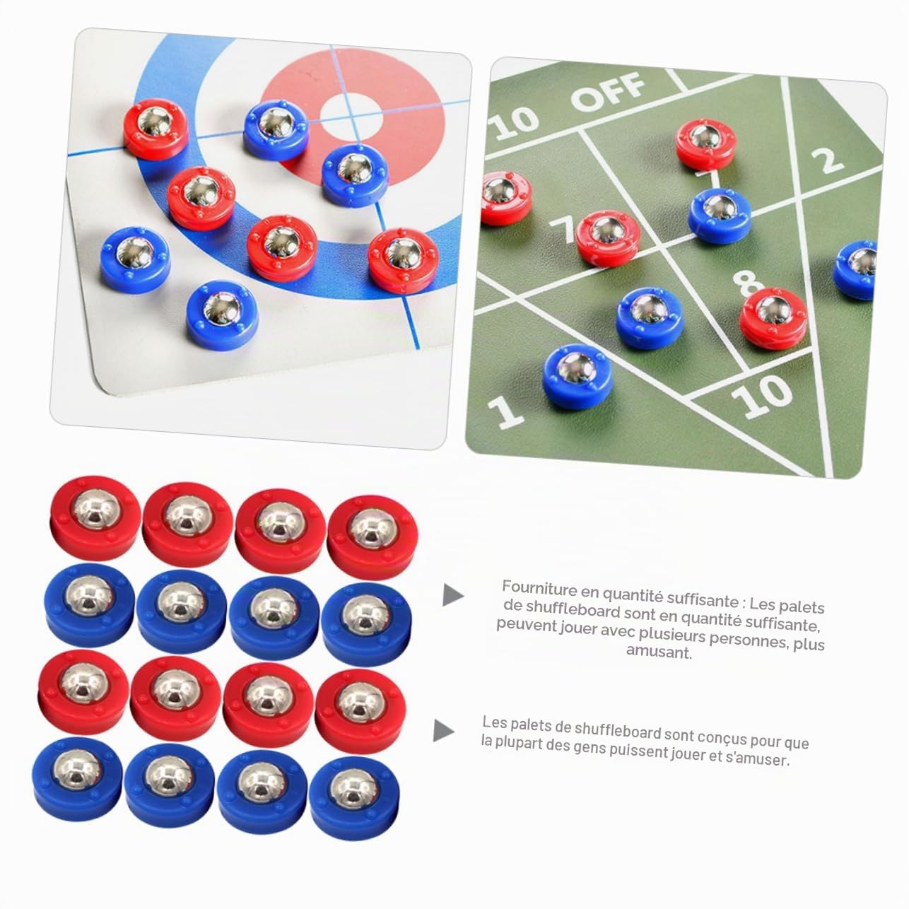Milisten Pièces Jeu De Curling sur Table Rondelles De Jeu De Palets à Roulement à Billes Fournitures De De Palets Rouleaux De De Rechange Enfant Le Ballon Acier De Plateau