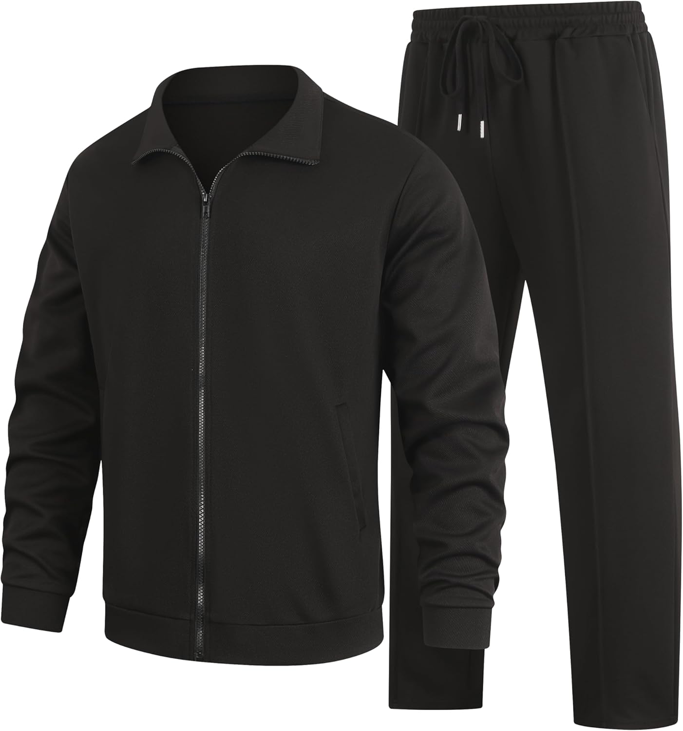 Men's 2 Piece Sweatsuit Casual Athletic Tracksuit Jogging Set with Full Zip Jacket and Jogger Pants Fashion Outfit