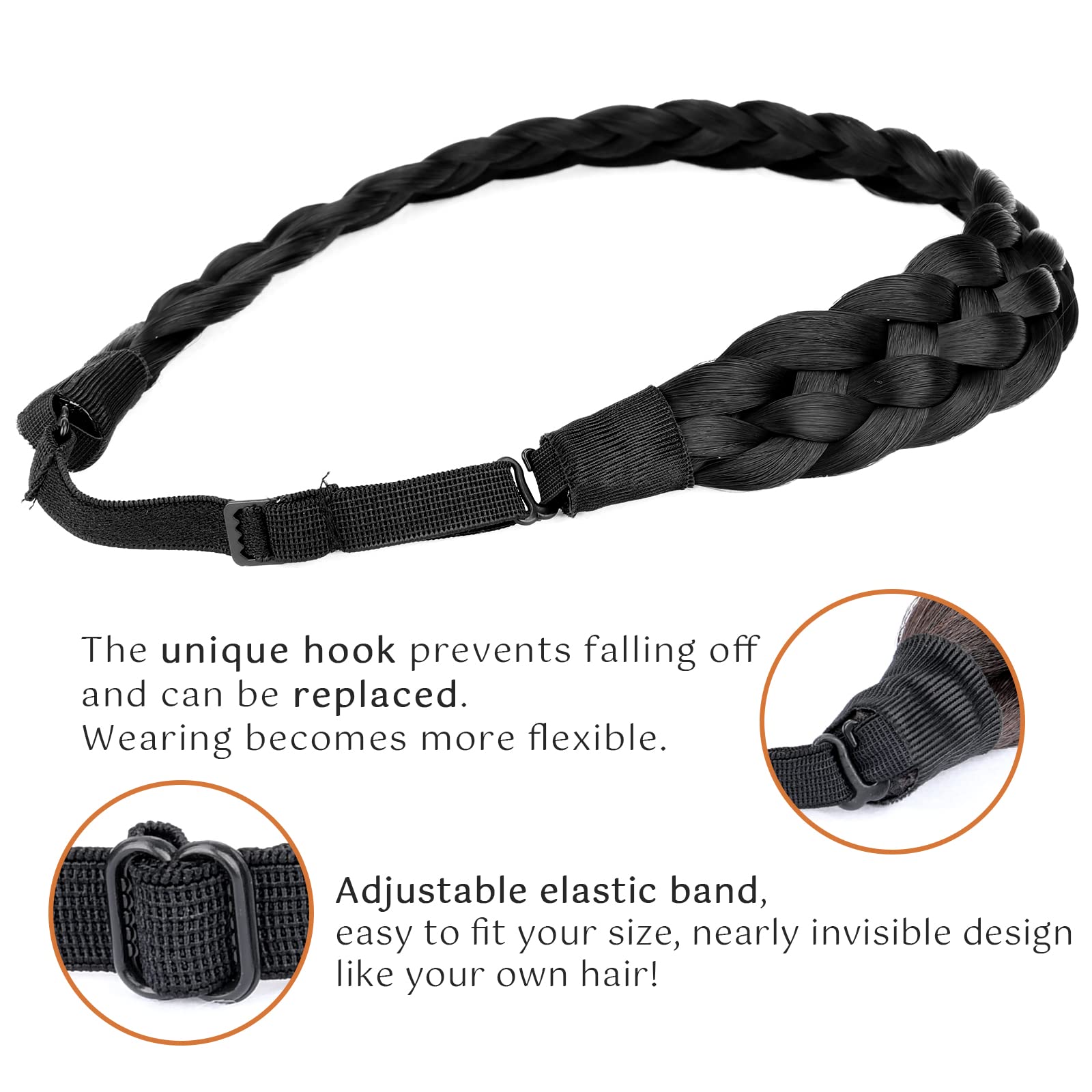 Amazon.com : Gledola 5 Strands Synthetic Hair Braid Headband  display picture 1