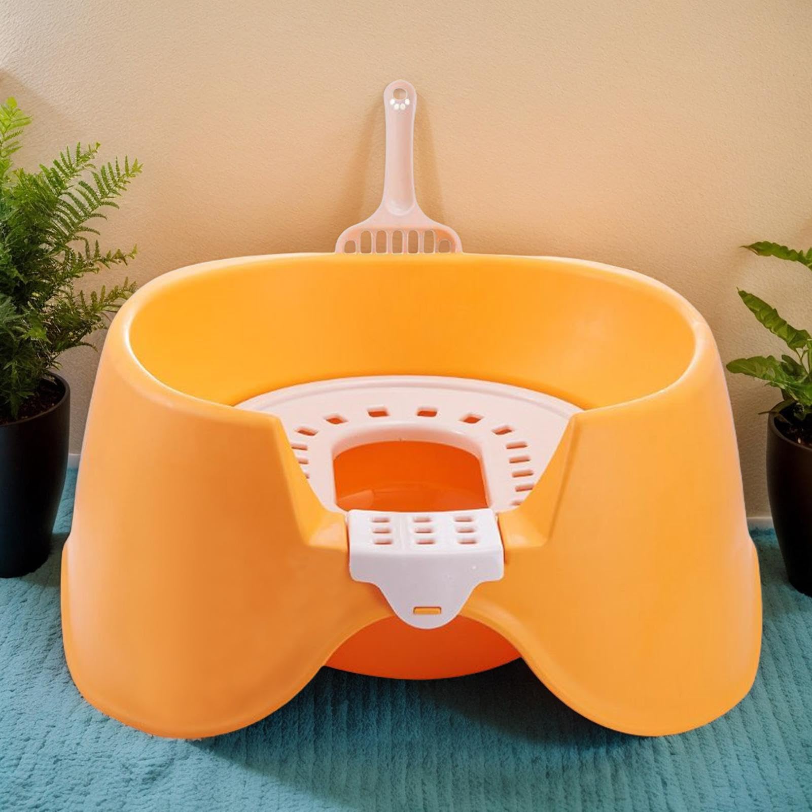 Bac à Litière pour Chat Plateau pour litière | Plateau Ouvert à Bords Hauts pour Chaton, Chats de Grande Taille et Lapins - Idéal pour Maison, Petit Appartement, Magasin