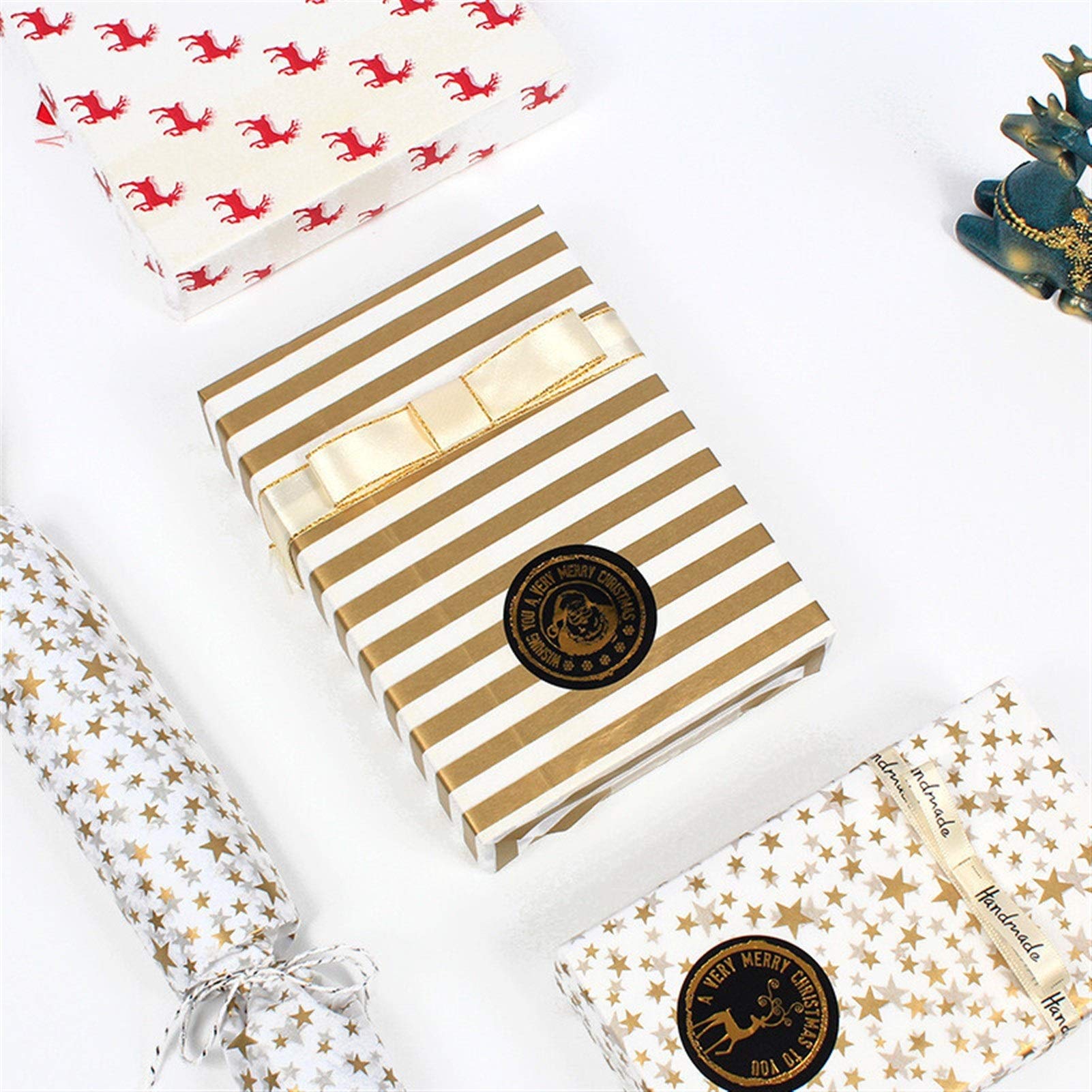 Geschenkpapier Papier 20 stücke Kreative Goldene Streifen Linie Verpackungspapier Geeignet für alle Gelegenheiten Geschenkpapier Set (Color : 4)