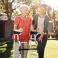 Vista 6 de Nightcore - Andador plegable estándar, auxiliar de rehabilitación, caminador con ruedas delanteras con altura ajustable y reposabrazos extraíbles