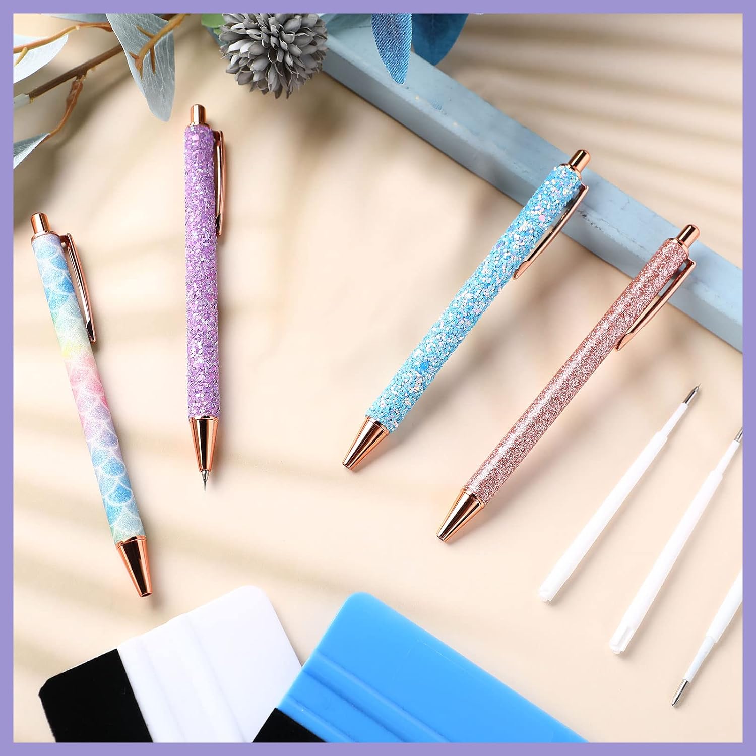 12 Pcs Glitter Vinyl Weeding Tool Fine Point Pin Pen Weeding Tool for Vinyl Air Release Pen for Easy Craft Essential Adhesive Projects
