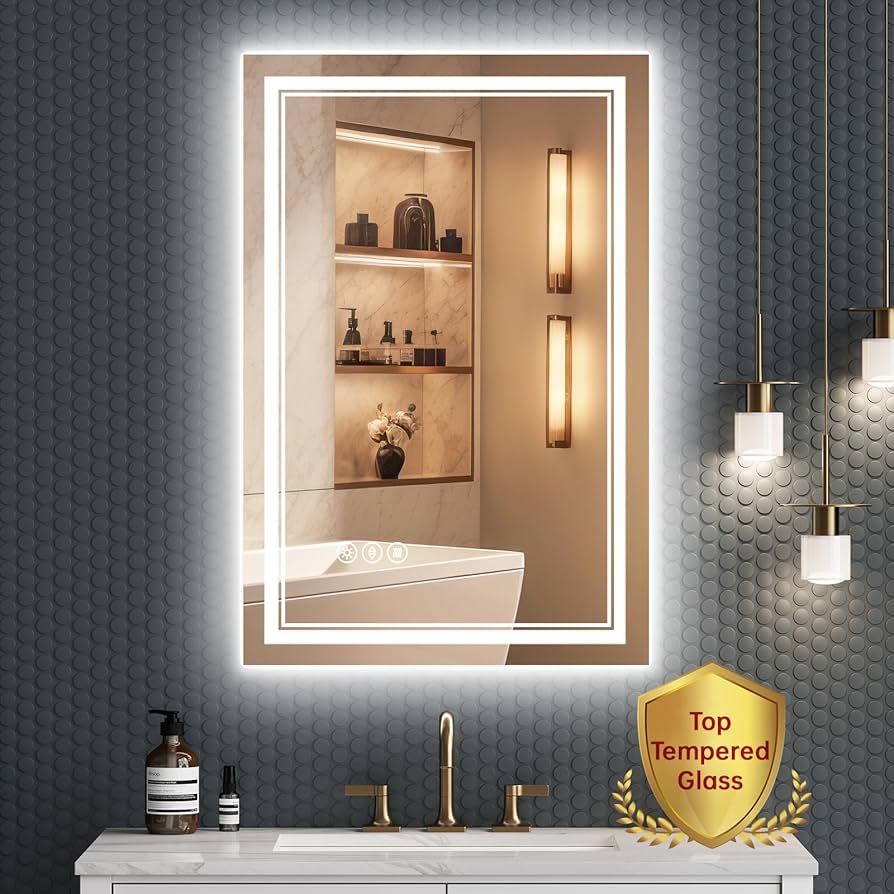 Amazon.com: SOGOLINE 24x36 Inch Bathroom Mirror with Lights, CRI