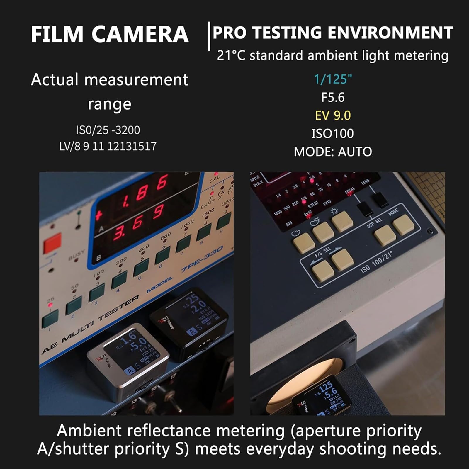 COYEUX Esposimetro Digitale Vintage per Pellicole Fotografiche, Misuratore di Esposizione Riflessa con Campo Visivo di 30°, Display OLED A Doppia modalità Ad Alta Precisione da 1,54" con