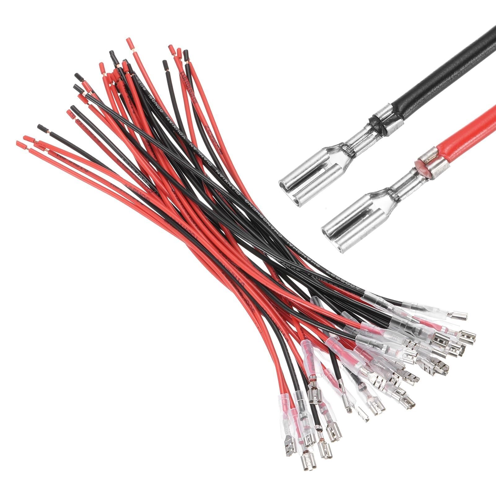 20er Set Flachstecker Crimpverbinder weiblich 2,8mm 4,8mm Kabel