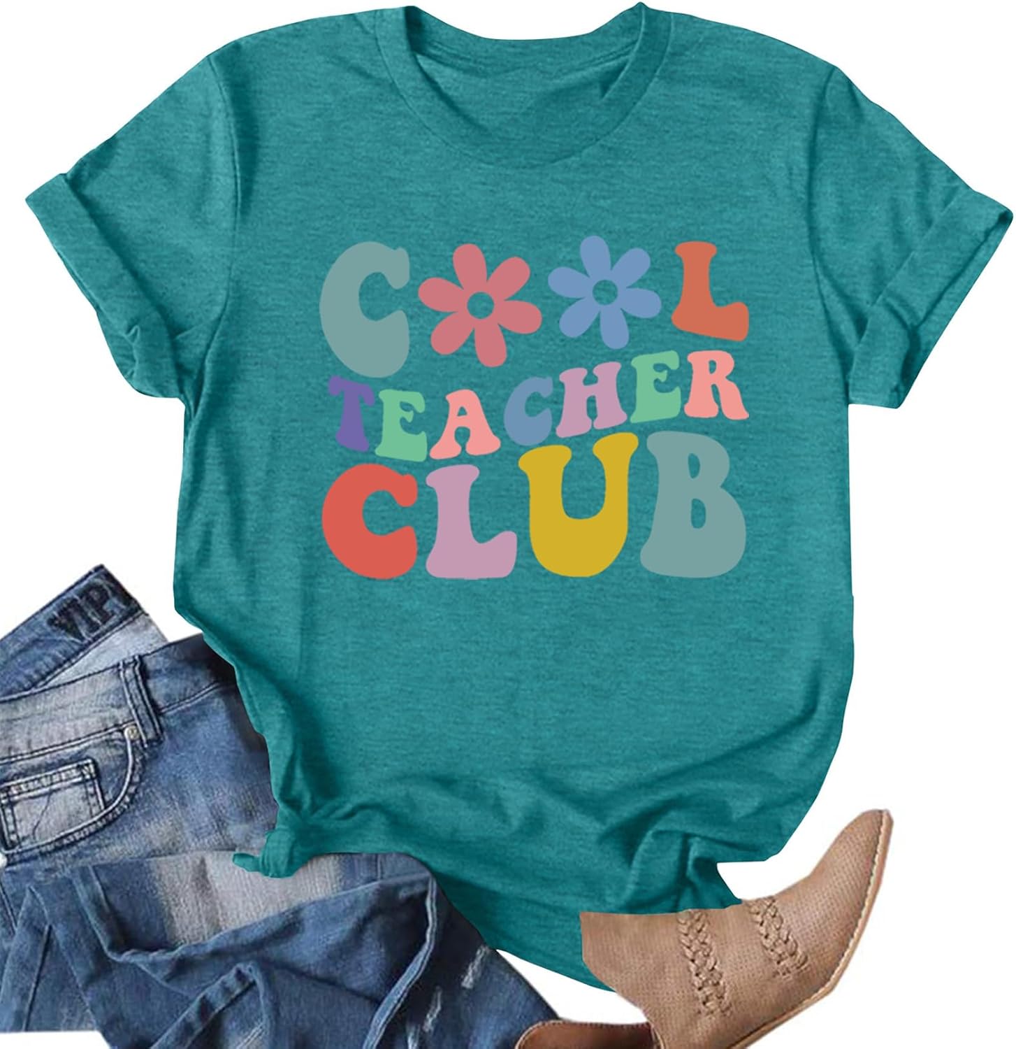 Teacher Shirts for Women: Teaching Life T-Shirt Teach Graphics Tee Tops Teachers Outfit Casual Short Sleeve Green1 X-Large