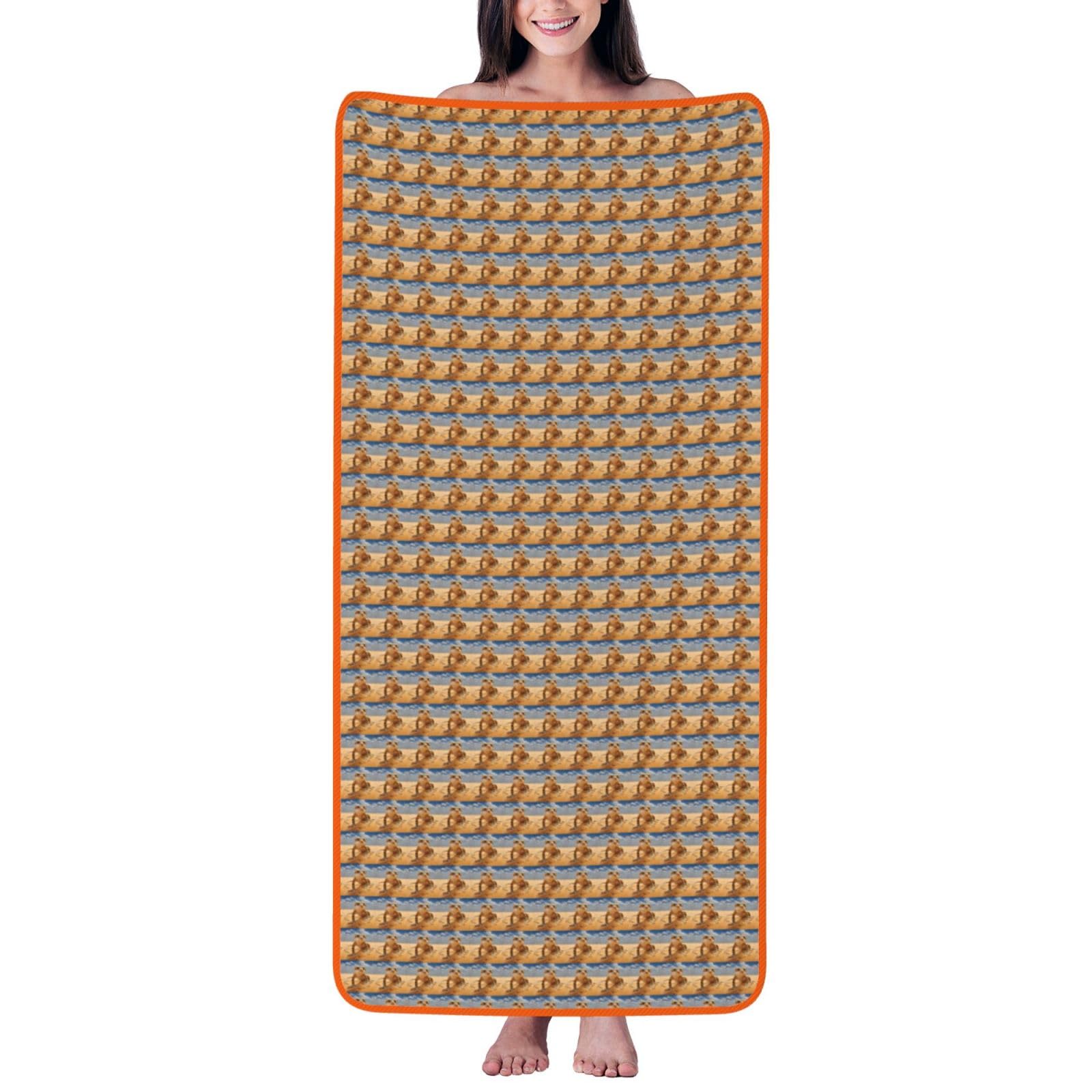 JBJGKHLP Sand Leopard Gecko Print Women Men Couples Coral Velvet Bath Towel Ultra-Soft For Home Bathroom Travel