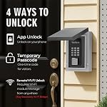 WeHere Key Lock Box Outdoor, Wall Mount Lockbox for Outside, OTP/Fixed Password, APP Bluetooth/Wi-Fi, Spare Key Unlock, Smart Keybox for Home, Realtors, Apartments, Garage, Store, Office