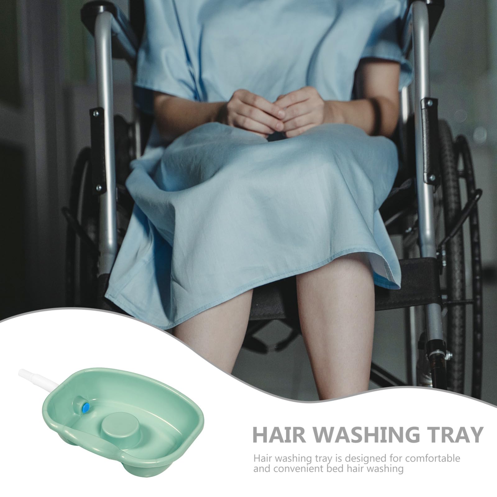 Bettlägeriges Shampoo Haarwaschbecken aus Kunststoff für Schwangere und Pflege Großes Ergonomisches Haarwaschbecken zum Haarewaschen im Liegen Tragbares Shampoo Becken für Zuhause