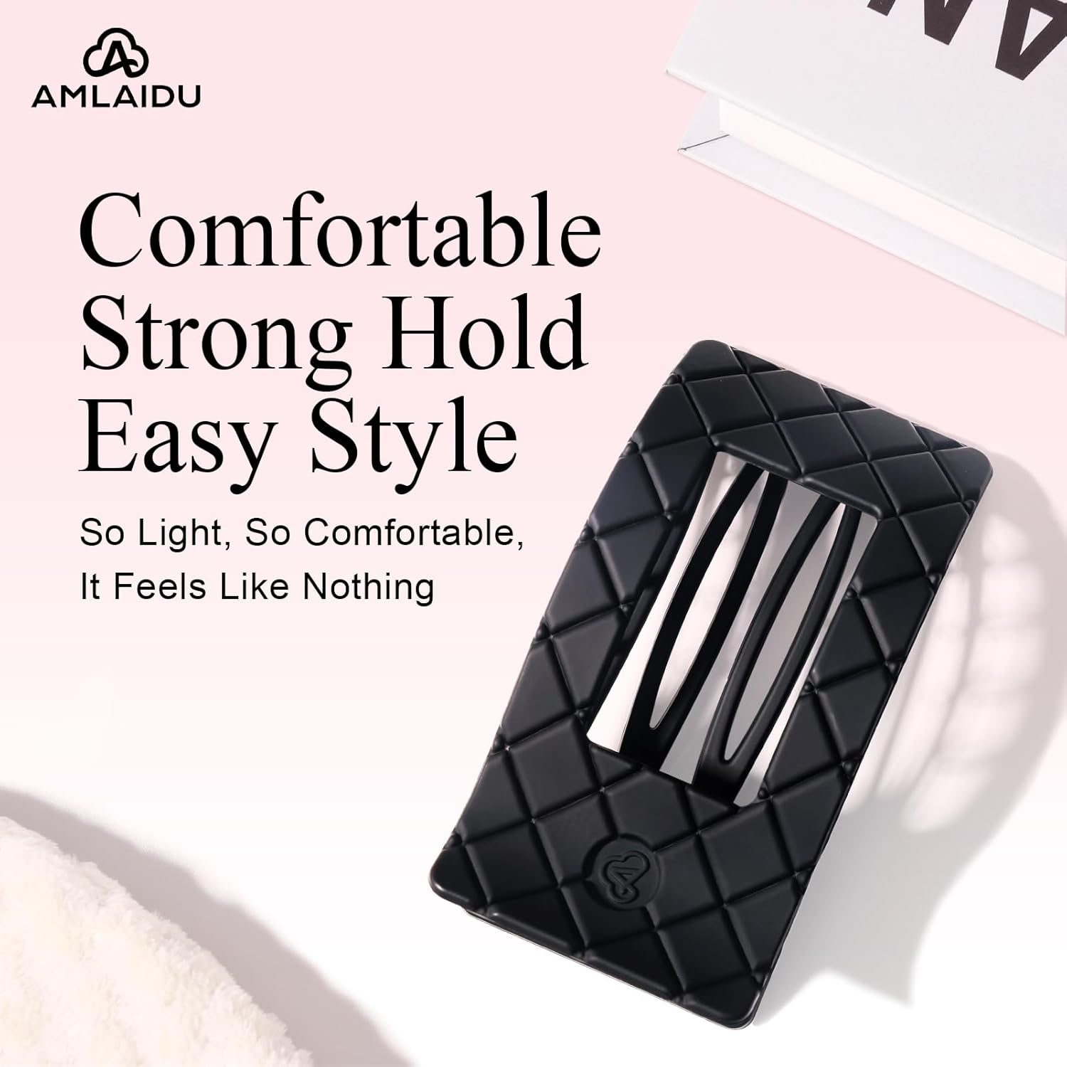 Large Flat Hair Claw Clips for Women Fine Thin Medium Thick Hair, Duckbill Strong Hold Non Slip Square Hair Clips, Cozy French Lay Down Hairclips, Beige, Light Khaki, Dark Khaki, Black, 4 Pcs - Image 2