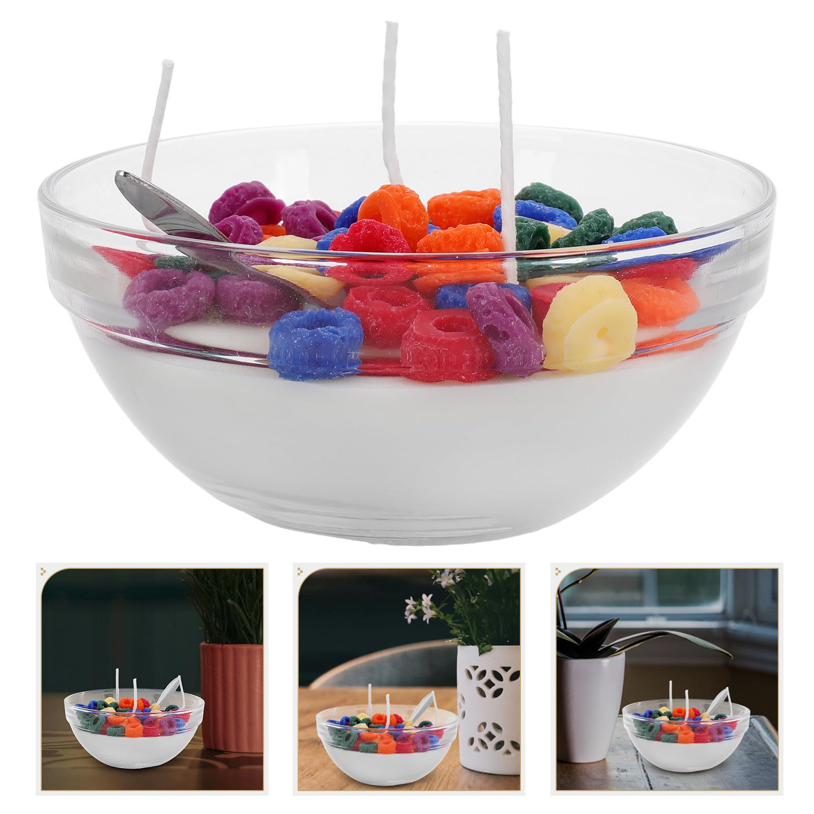 Müsli Kerzenschale in Form Halloween Feier Essenskerze Glas mit Edelstahl