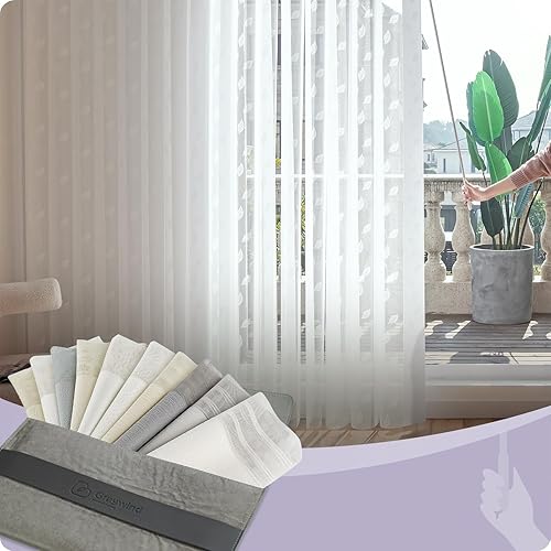 Graywind Muestras de tela de persianas verticales transparentes manuales