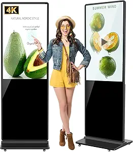 JIYANG 43 Inch 4K Touchscreen Digital Signage Kiosk with HDMI, Customizable Service, Interactive Display