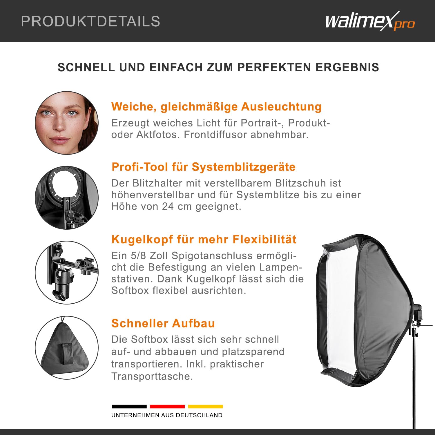 Diffuseur walimex Magic 60x60 cm pour flash système