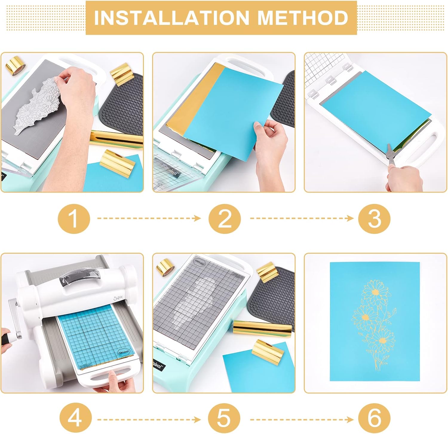 SUPERFINDINGS 3 Rolls Total 90m/295ft Hot Foil Stamping Paper 3 Sizes Gold Hot Foil Paper Roll Heat Transfer Foil Paper for Card Making Sparkling Craftwork Scrapbooking Paper Crafts : Everything Else