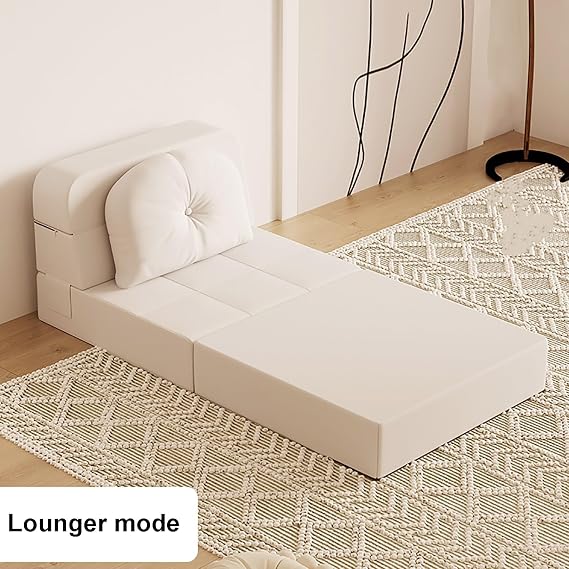 Convertible Sofa Bed - 2-In-1 Folding Sectional Sleeper Loveseat with Pillow for Living Room and Small Apartments