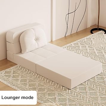 Convertible Sofa Bed - 2-In-1 Folding Sectional Sleeper Loveseat with Pillow for Living Room and Small Apartments