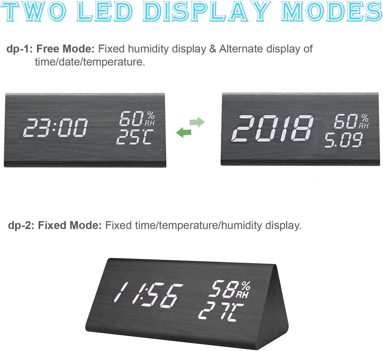 ساعت چوبی رومیزی دیجتال برند Emore