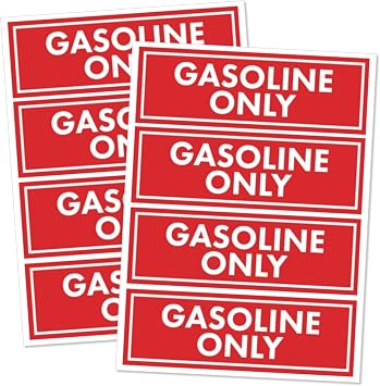 8PCS Gasoline Only Sticker for Boats Car Decals Trucks Tractors Fuel Cans Gas Caps Fuel Tank Labels UV Fade Protected 6x2 Inch