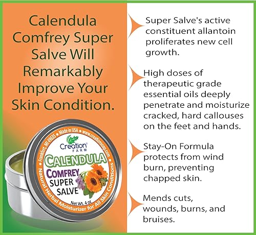 Miniatura 4 de Creation Farm Caléndula Consuelda Super Salve 3 Pack de 4 oz Latas Balsamo pomada herba Caléndula Consuelda crema