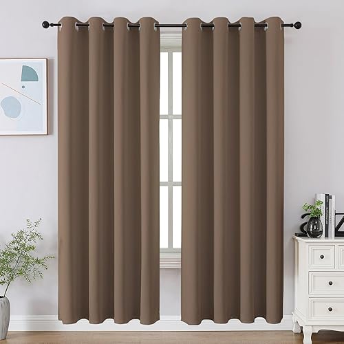 Miniatura 10 de CUCRAF Juego de 2 paneles de cortinas opacas negras de 54 pulgadas de largo, cortinas de oscurecimiento de habitación para sala de estar y