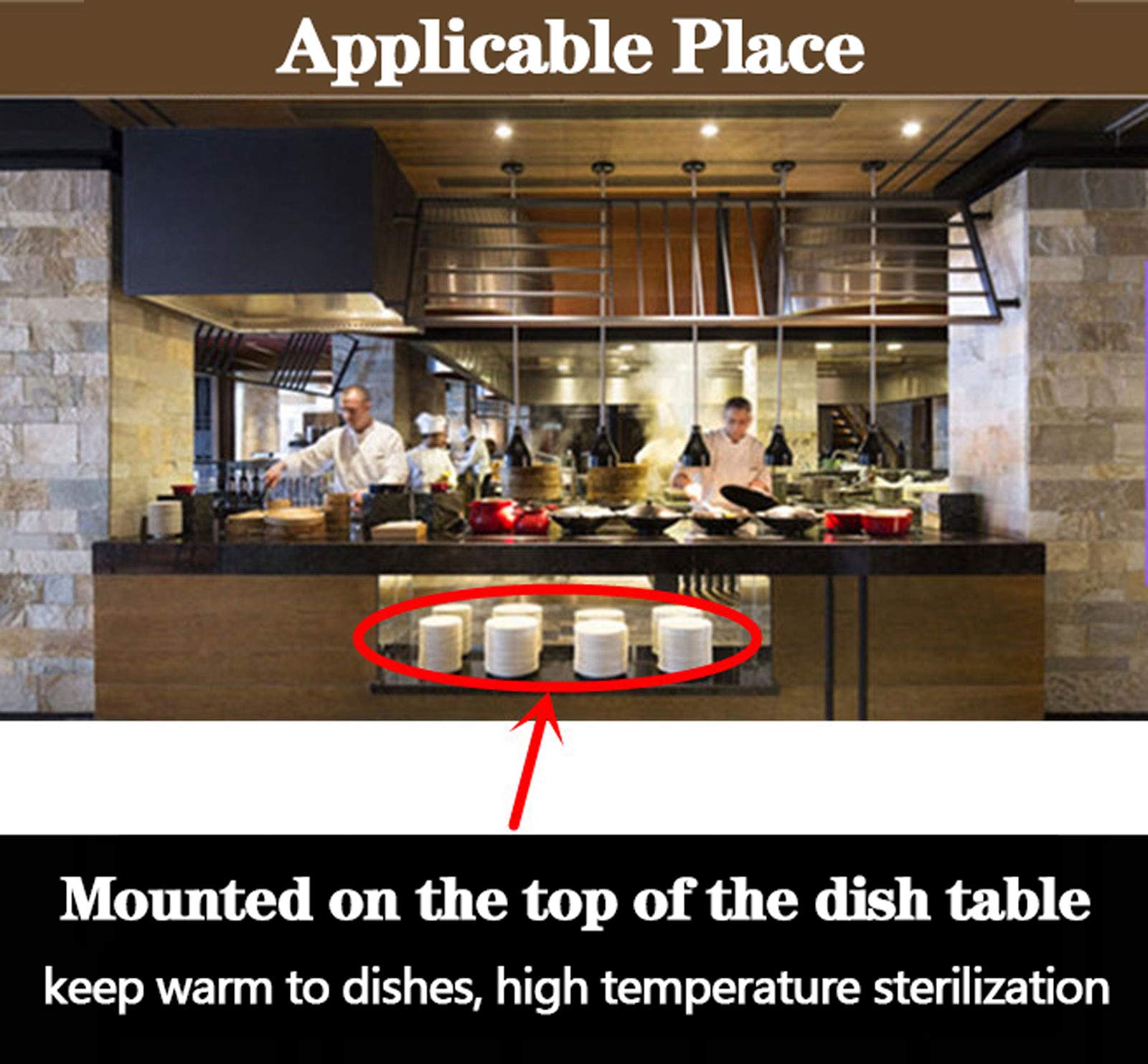 Commerciale Lampada Riscaldante Scaldavivande Lampada Luce del Cucina Buffet Dell'acciaio Inossidabile, Attrezzature e Forniture per Servizi di Ristorazione