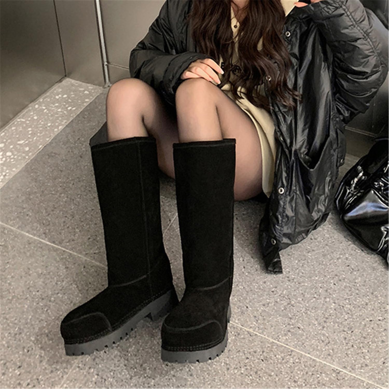 Fashion Winter Suede Platform Snow Boots for Women Classic Trendy Fur Hippy High Boots Non-Slip Comfortable Slip On Short Boots - Image 4