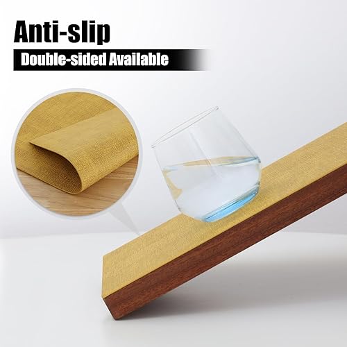 Miniatura 3 de Homaxy Juego de 6 manteles individuales de piel sintética resistentes al calor para mesa de comedor, impermeables, lavables, lavables, fáciles de