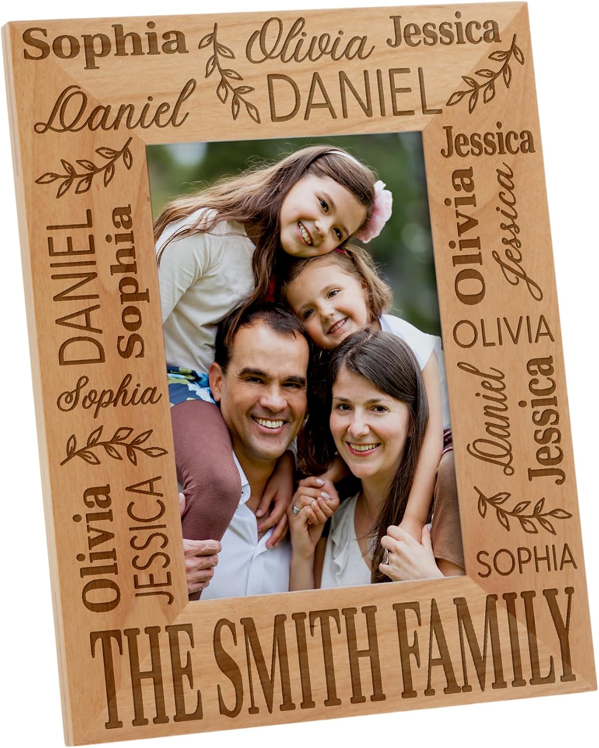 Personalization Universe Classic Family Repeating Name Personalized Picture Frame- 8 x 10