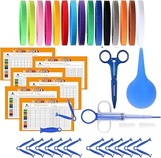 Welpen Wurfkits: Geburts- und Starter-Set inklusive 15 Welpenbändchen, Aufzeichnungsbögen, Pinzette, Absauger, Tablettengeber und Nabelklemmen