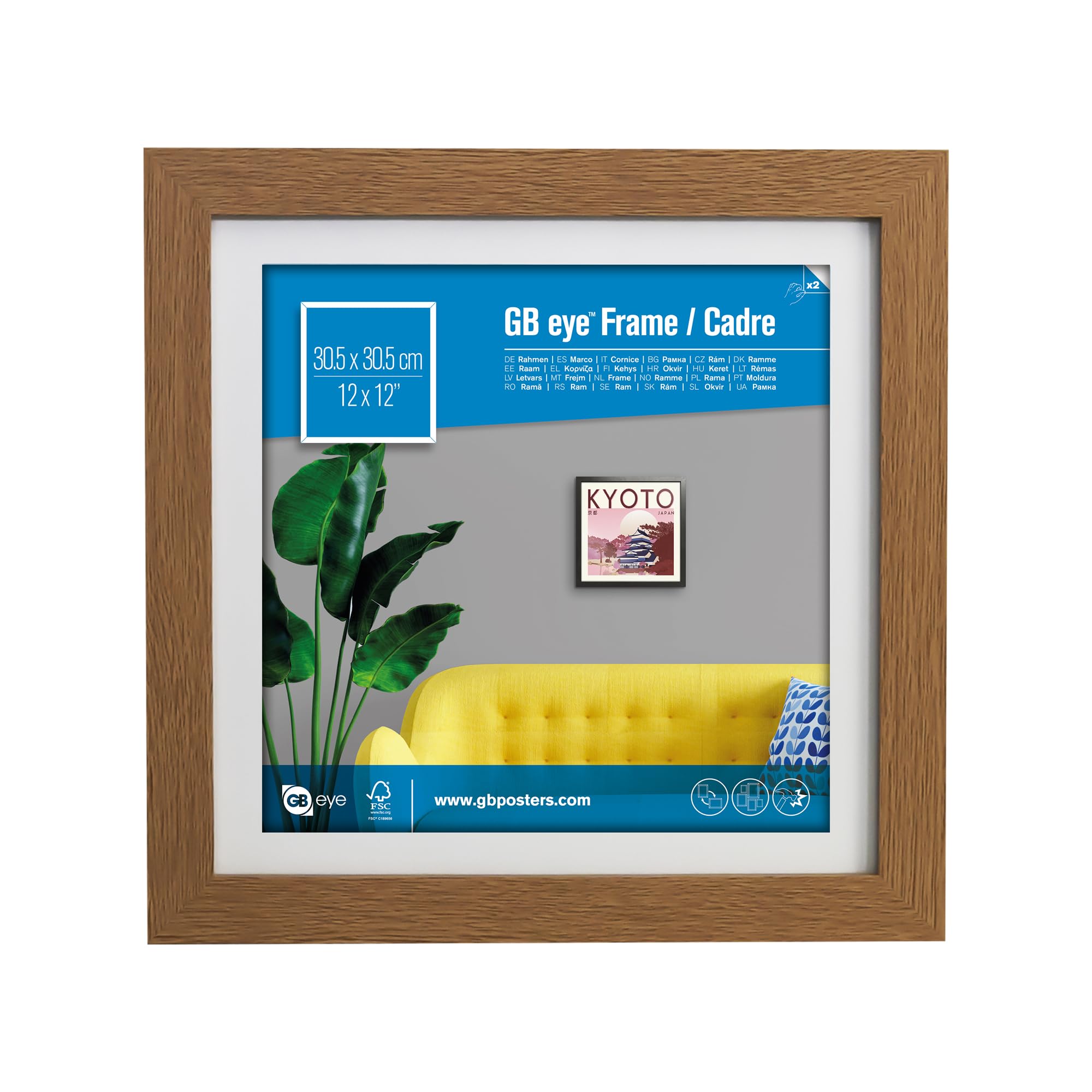 GB eye Contemporary Wooden Oak Picture Frame - 30.5 x 30.5cm