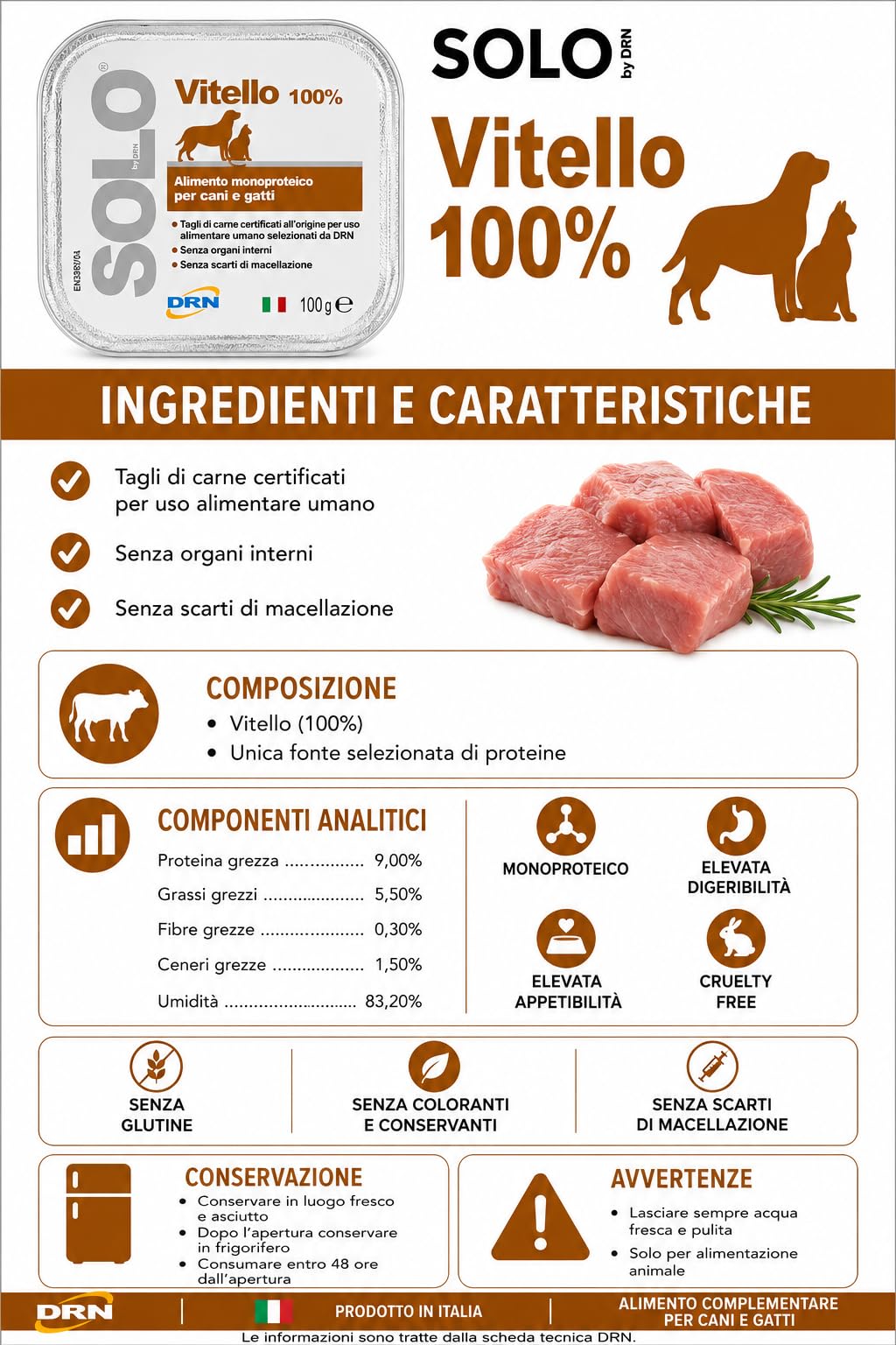 DRN SOLO VITELLO 100 gr - confezione da 32