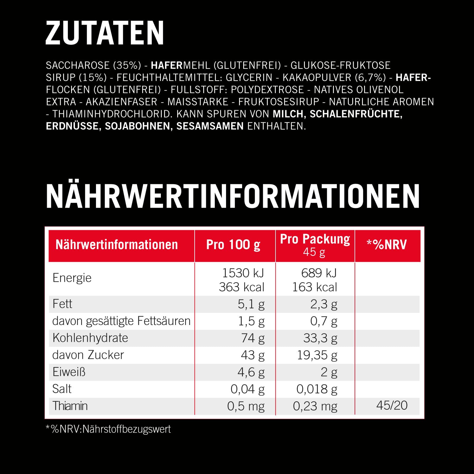 Enervit Carbo Bar C2:1PRO Brownie – Vegan Energieriegel mit 30 g Kohlenhydraten und 50% schneller absorbierten Kohlenhydraten, Schokoladengeschmack, für Ausdauersport, Glutenfrei, 12 Riegel à 45 g