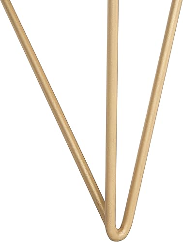 Miniatura 9 de SAFAVIEH Home Collection Mesa de centro con patas de horquilla de latón y lavado blanco de mediados de siglo de caléndula