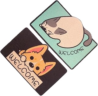 TOPPERFUN 2 Piezas Alfombra de Antideslizante Absorbente Entrada Alfombrilla de PVC Cocina Bañera de Perro Lavable Duradera