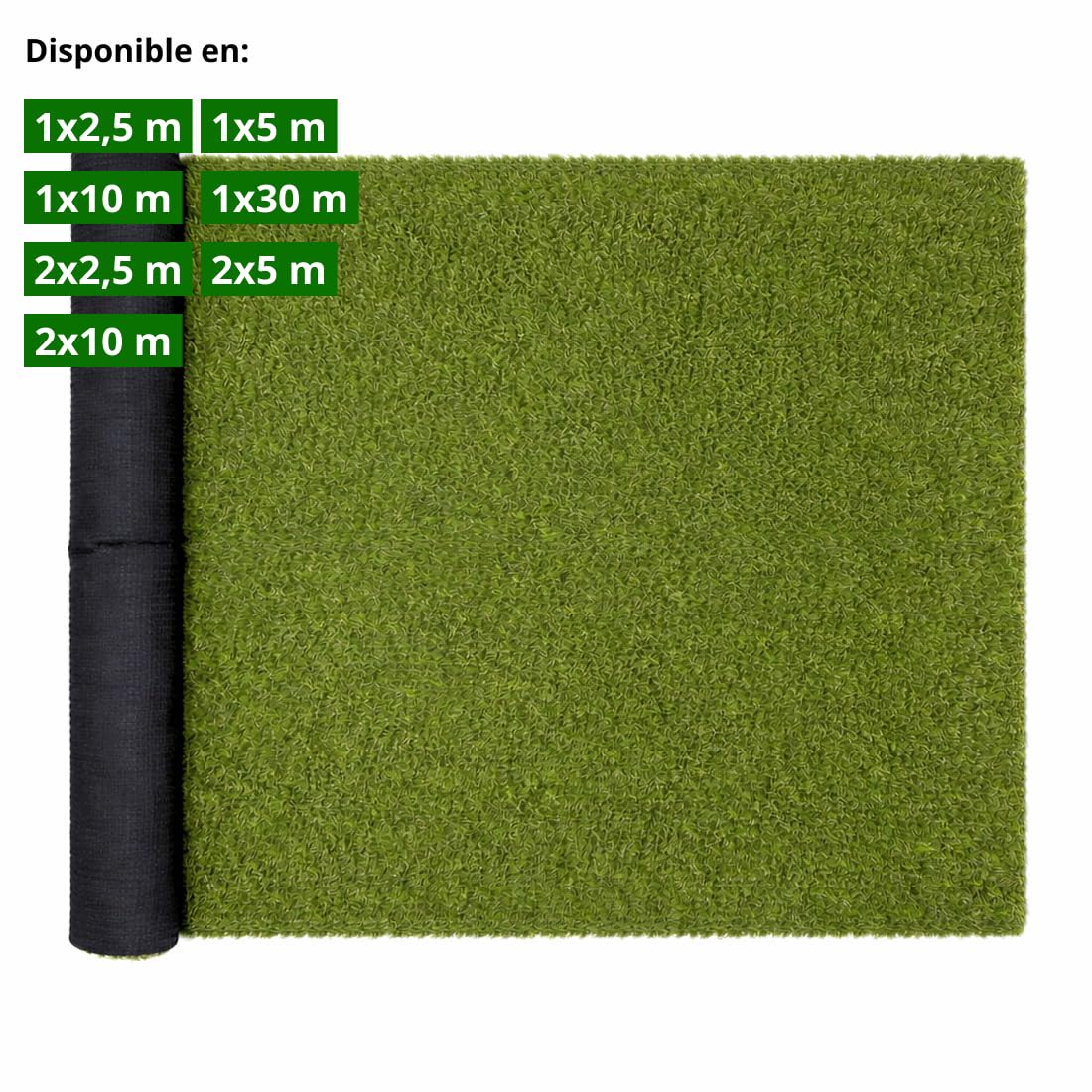 Acomoda Textil – Césped Artificial Alta Densidad 7mm para Interior Exterior. Rollo Hierba Sintética con Orificios Drenaje y Fácil Instalación para Jardín, Terraza, Piscina (Altura 7mm, 1x2,5m) — view 4