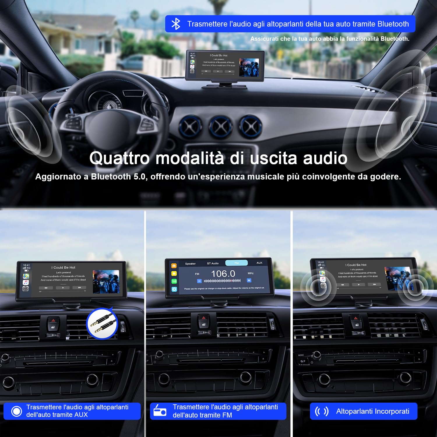Avylet 4K Carplay Android Auto Wireless, 9.26" schermo per auto, Telecamera di Retromarcia 1080P, GPS, Ricevitori Audio per Auto, Mirror Link, Controllo Vocale, FM/Bluetooth, Con Scheda 64GB