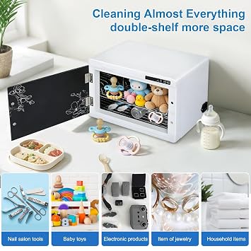 Nail Tool Cleaning Machine 12L High Capacity Cleaning Cabinet Salon Tools Cleaning Box with Touch Timer Setting for Esthetician, Manicurist, Spa, Tattoo, Barber&Salon
