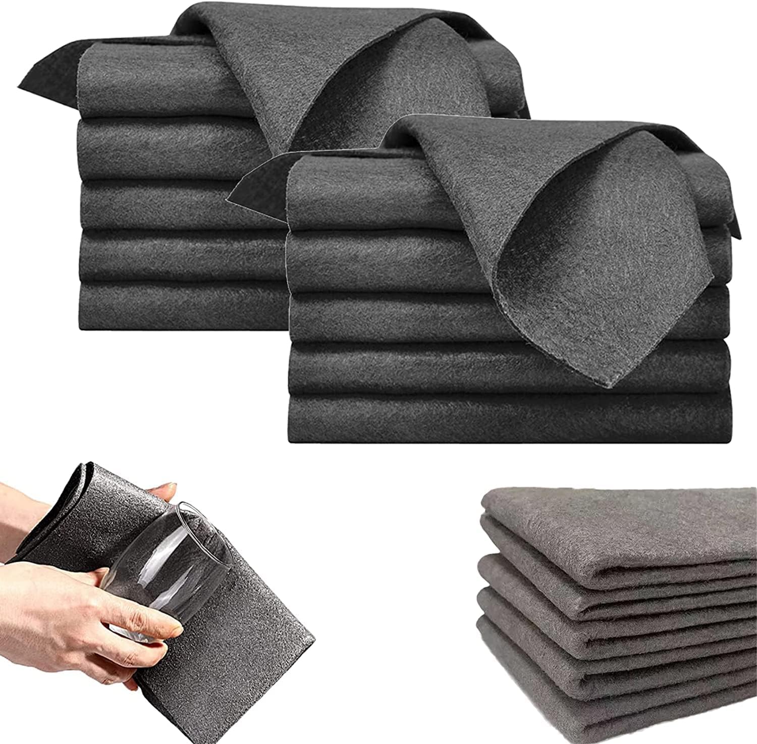 2023 New Microfiber Thickened Cleaning Cloth Streak Free Reusable Cleaning Rags, All-Purpose Microfiber Towels for Dusting Kitchens Glass Cars Windows (30×40cm, 5pcs)