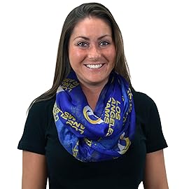 Littlearth NFL Los Angeles Rams Sheer Infinity Scarf, Team Color, 70 x 25