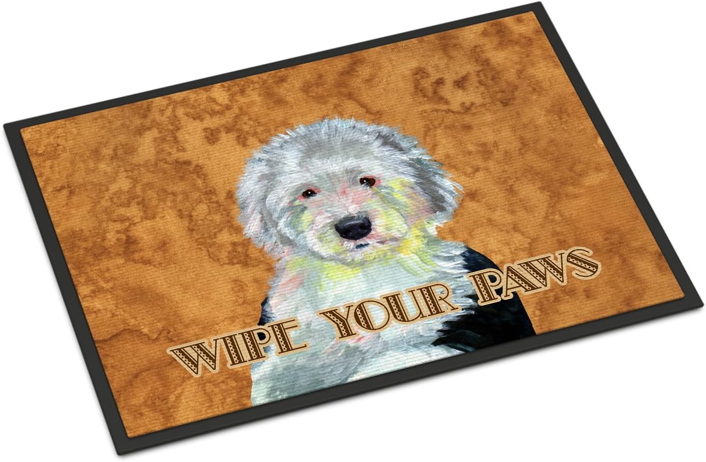 Caroline's Treasures LH9457MAT Old English Sheepdog Wipe Your Paws Doormat 18x27 Front Door Mat Indoor Outdoor Rugs for Entryway, Non Slip Washable Low Pile, 18H X 27W