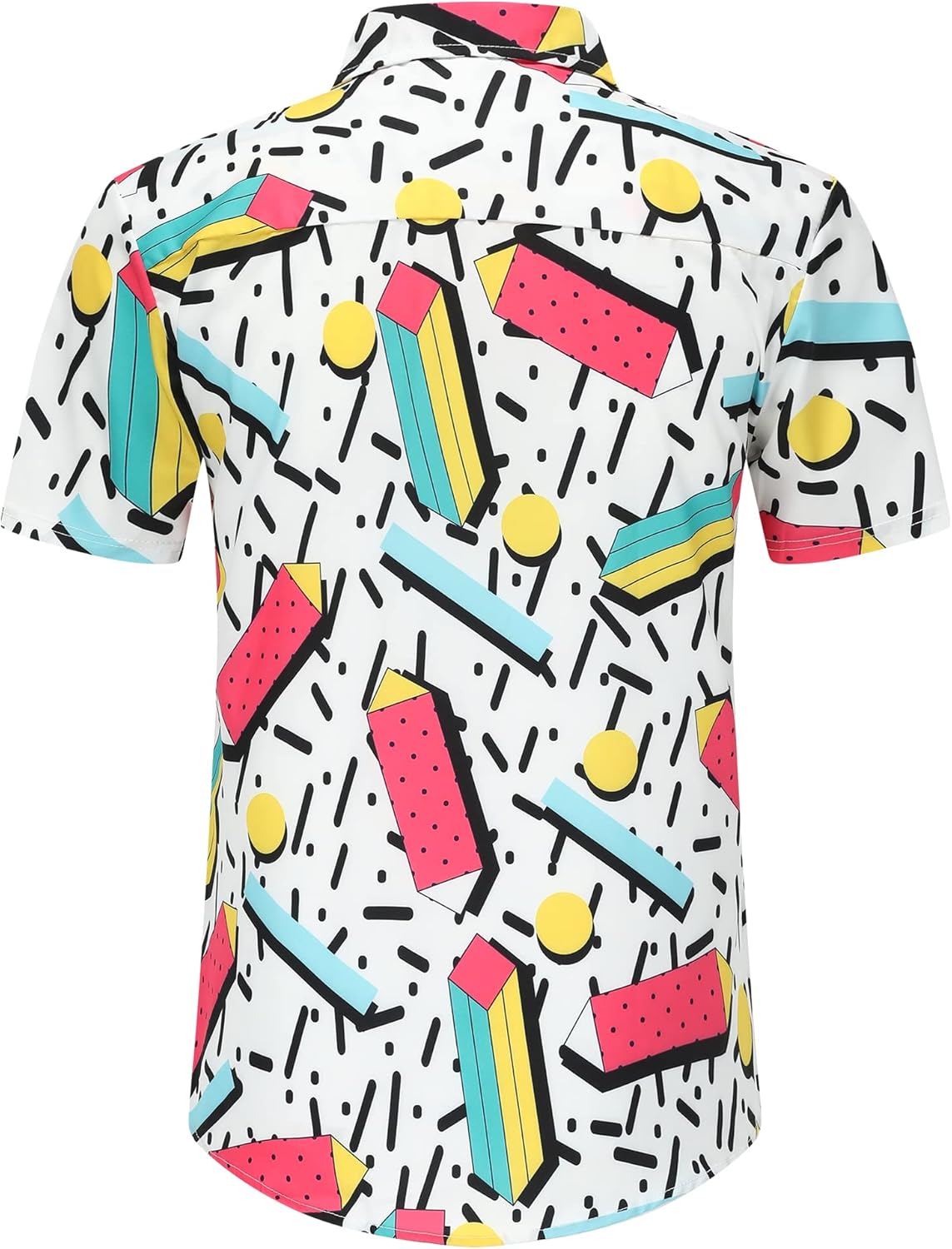 DOOPCCOR 90s Shirt 80s Shirts for Men 80s 90s Disco Retro Casual Button-Down Shirts 80s Mens Clothing - Image 2