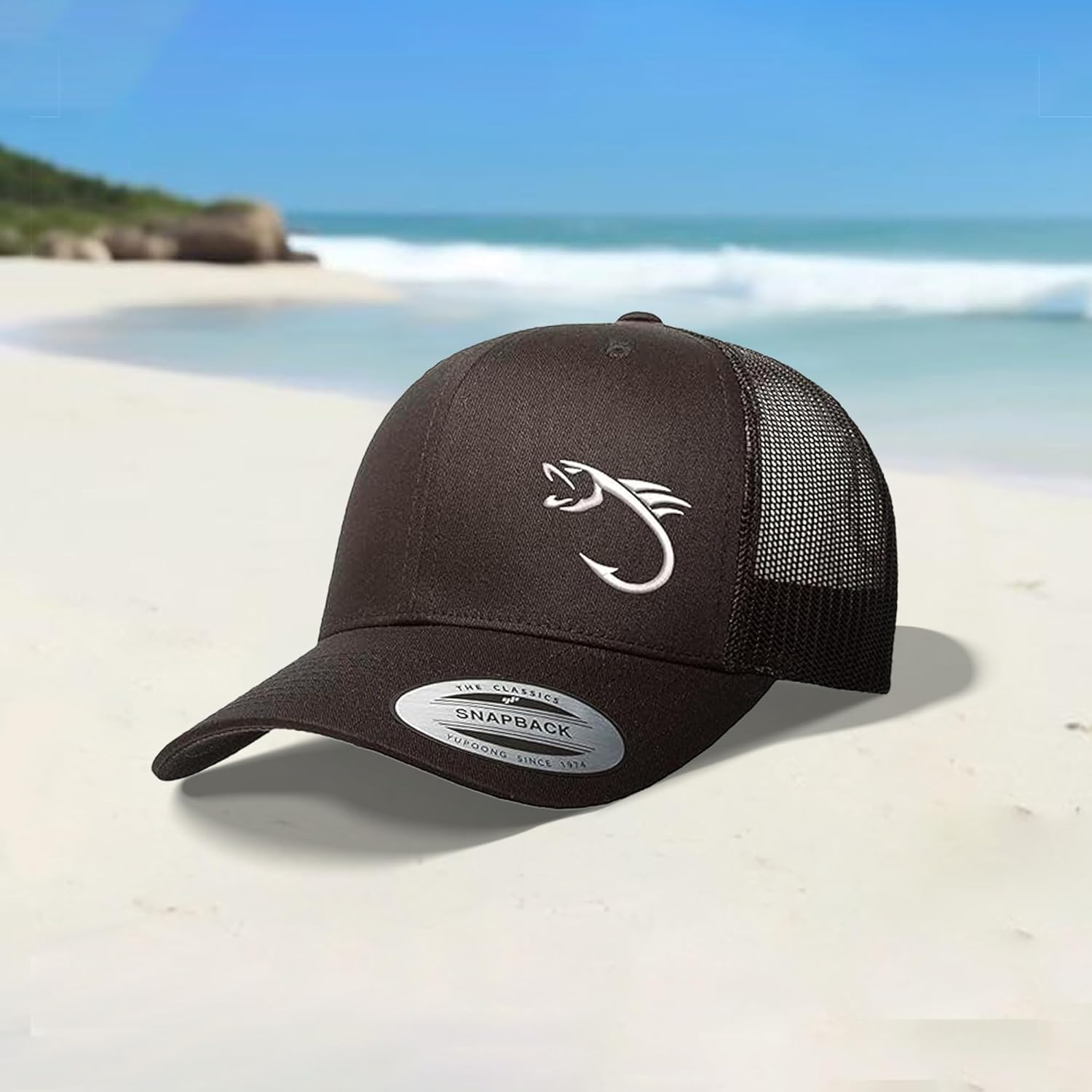 Embroidered Fishing Trucker Hat – Breathable Mesh Snapback Cap for Men & Women, Dad Fishing Gift, Outdoor Hat - Image 6