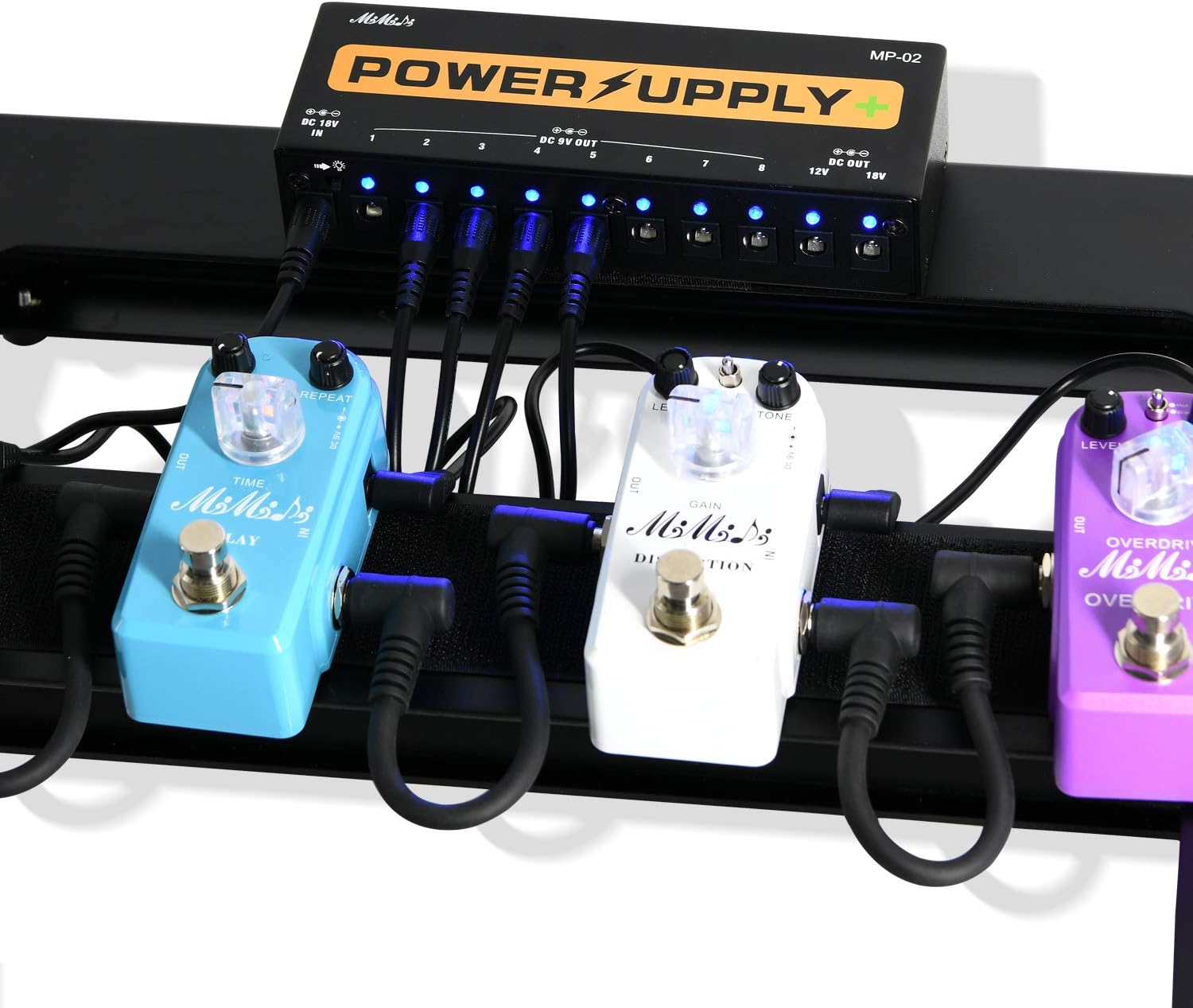 MIMIDI Guitar Patch Cable, 6 Inch Professional Guitar Effect Pedal Cables, Black Right Angle Plug Pedalboard Cable (6 Pack) : Musical Instruments