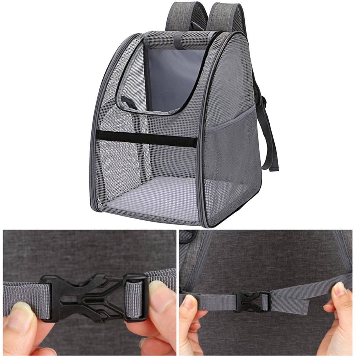 PRETYZOOM Mochila de Malla Transpirable para Mascotas, Bolsa Portátil para Gatos y Perros, Ligera, al Hombro, para Excursiones